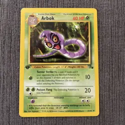 Pokemon TCG - Arbok (31/62) Fossil Set 1st Edition - Regular Rare - LP - Image 1