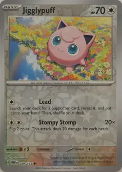 Jigglypuff 039/165 Common 151 Pokemon Reverse Holo Near Mint - Image 1
