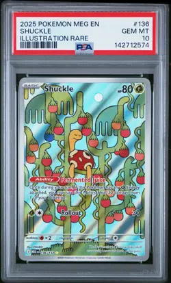 2025 POKEMON MEG EN-MEGA EVOLUTION ILLUSTRATION RARE #136 SHUCKLE PSA 10 - Image 1