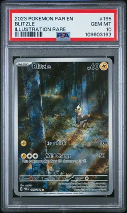2023 POKEMON PAR EN-PARADOX RIFT ILLUSTRATION RARE #195 BLITZLE PSA 10 - Image 1