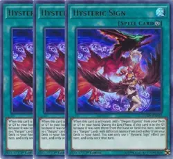 Yugioh - Hysteric Sign x 3 - 1st Edition Ultra Rare NM - Free Holographic Card - Image 1