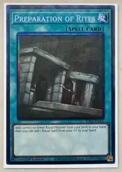Yugioh! 3x Preparation of Rites RA02-EN056 Collector's Rare 1st Ed NM - Image 1
