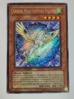 YU-GI-OH! | CRYSTAL BEAST SAPPHIRE PEGASUS | CT04 EN002 | LTD ED SECRET RARE - Image 1