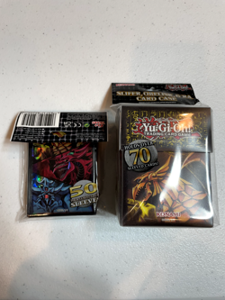yugioh egyptian god card slifer obelisk ra 50 sleeves + deck box case ACCESSORY - Image 1