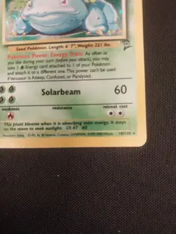 2000 Venusaur 18/130 Base Set 2 Holo Rare WOTC Vintage Pokemon Card HP - Image 5