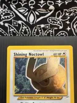 Pokemon TCG Neo Destiny Shining Noctowl Holo Rare Card 110/105 - Image 2