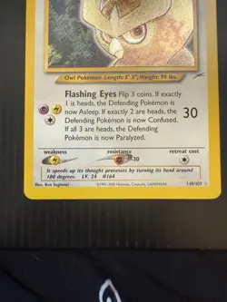Pokemon TCG Neo Destiny Shining Noctowl Holo Rare Card 110/105 - Image 3