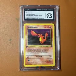 CGC 9.5 Charmander 50/82 1st Edition Team Rocket Pokemon Gem Mint Card (10) - Image 1