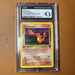 CGC 9.5 Charmander 50/82 1st Edition Team Rocket Pokemon Gem Mint Card (10) - Image 2