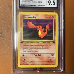 CGC 9.5 Charmander 50/82 1st Edition Team Rocket Pokemon Gem Mint Card (10) - Image 3