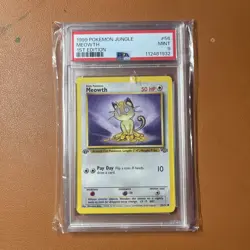 Pokemon TCG Meowth Jungle 1st Edition 56/64 PSA 9 Mint Graded Card 1999 Vintage - Image 1