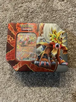 Pokemon Paradox Destinies Gouging Fire Ex Tin 5 booster packs - Factory Sealed - Image 1