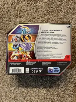 Pokemon Paradox Destinies Gouging Fire Ex Tin 5 booster packs - Factory Sealed - Image 2
