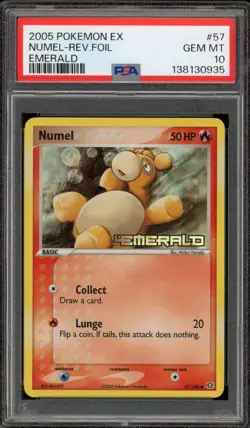 Pokemon Numel EX Emerald Reverse Holo #57 PSA 10 Gem Mint - Image 1