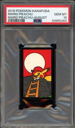 Pokemon Mario Pikachu Hanafuda August PSA 10 Gem Mint - Image 1