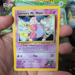 Pokemon TCG Sabrina's Mr. Mime 94/132 Gym Heroes Unlimited Edition Near Mint - Image 1