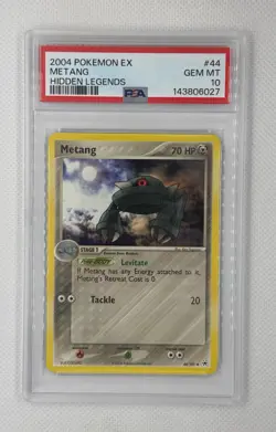 2004 POKEMON EX HIDDEN LEGENDS METANG #44 PSA 10 GEM MINT - LOW POP - Image 1