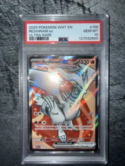 Pokemon TCG Reshiram EX 158/086 White Flare Holo PSA 10 - Image 1