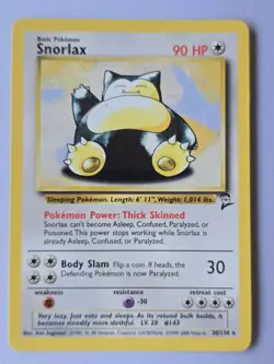 Pokemon TCG Snorlax Base Set 2 30/130 Regular 90 HP Rare 2000 - Image 1