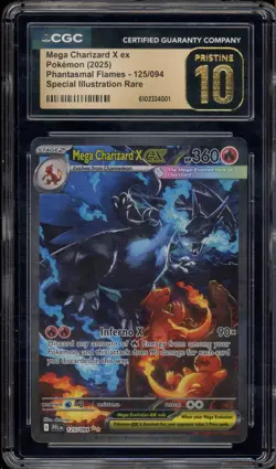Pokemon Mega Charizard X ex Phantasmal Flames SIR #125 CGC 10 Pristine - Image 1