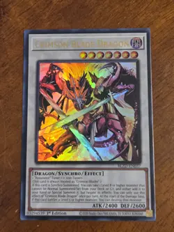 Crimson Blade Dragon BLZD-EN037 Ultra Rare Yugioh 1st Edition Blazing Dominion - Image 1