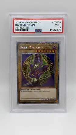 2024 YU-GI-OH! RA03-QUARTER CENTURY BONANZA 1ST ED #EN080 DARK MAGICIAN PSA 9 - Image 1