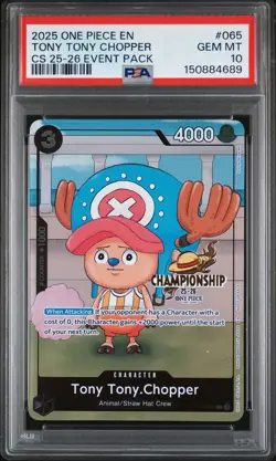 2025 ONE PIECE CHAMPIONSHIP 2025-26 EVENT PACK #065 TONY TONY CHOPPER PSA 10 - Image 1