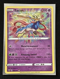 Pokemon TCG Vivid Voltage Zacian Amazing Rare Holo Card 082/185 - Image 1