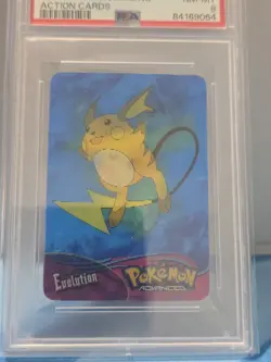 2004 Pokemon Advanced Pichu Pikachu Raichu Action Cards Lenticular PSA 8 - Image 3