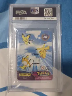 2004 Pokemon Advanced Pichu Pikachu Raichu Action Cards Lenticular PSA 8 - Image 4