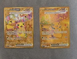 Pokemon Pikachu ex SVP 247/191 PR 179/187 Tera Holo Card Lot 2 Cards - Image 1