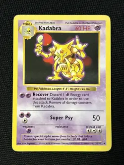 Pokemon Kadabra 32/102 Shadowless *Near Mint* Never Played Card - Image 1