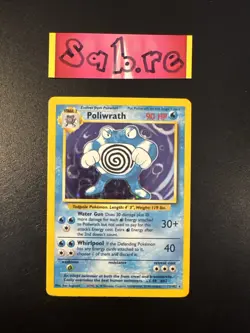 LP/MP Condition Poliwrath Holo Rare Base Set 13/102 Pokemon Card - Image 1