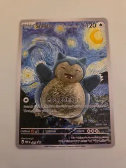 Pokemon Snorlax Starry Night Black Star Promo Fan Art Custom Card - Image 1