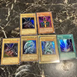 yugioh cards 1996 Red Eye Dragon White Dragon Jinzo Raigeki Cards clean VF - Image 1