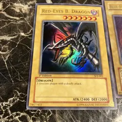 yugioh cards 1996 Red Eye Dragon White Dragon Jinzo Raigeki Cards clean VF - Image 2