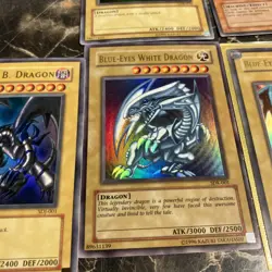 yugioh cards 1996 Red Eye Dragon White Dragon Jinzo Raigeki Cards clean VF - Image 3