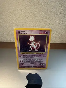 Pokemon Mewtwo TCG Base Set Holo Unlimited Rare Card 10/102 - Image 1