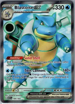 Blastoise ex 184/165 SV: Scarlet & Violet 151 - Pokemon Card - NM - Image 1