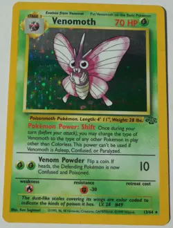 Venomoth 13/64 Rare Holo Jungle Set Pokemon Card MP/HP - Image 1