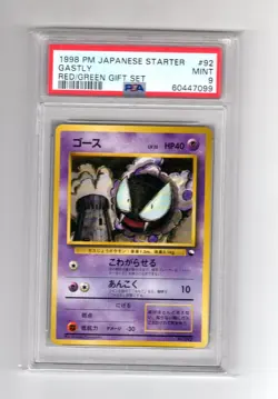 1998 Pokemon Card Japanese Gastly PSA 9 Mint, Red/Green Starter Gift Set #92 - Image 1