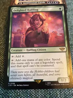 Magic: The Gathering Delighted Halfling 158 LOTR Rare Creature 2023 EN - Image 1