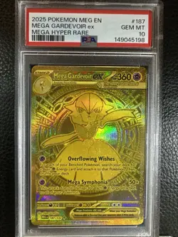 Pokemon 2025 Mega Gardevoir 187 Hyper Rare Meg Evolution GEM PSA 10 FRESH GRADE! - Image 1