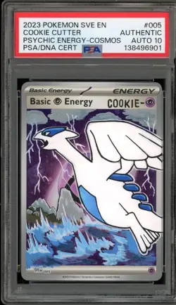 Pokemon Lugia Sketch Psychic Energy Cosmos Cookie Cutter Auto 10 PSA AUTHENTIC - Image 1