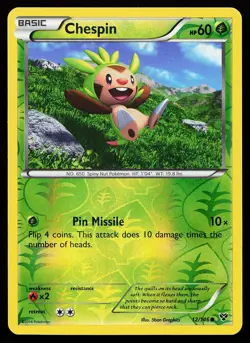 Chespin 12/146 Reverse Holo Common XY Pokemon Card - Image 1