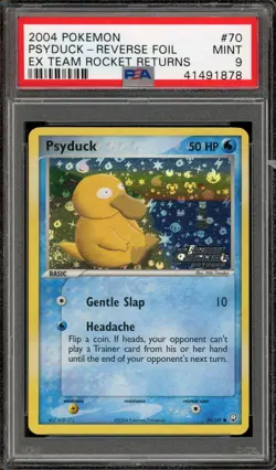 Pokemon Psyduck EX Team Rocket Returns Reverse Holo #70 PSA 9 Mint - Image 1