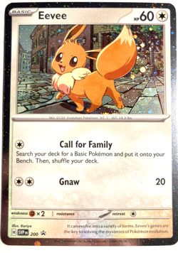 Pokemon Eevee Black Star Promo w/Galaxy Swirl + FREE extra Rare card! - Image 1