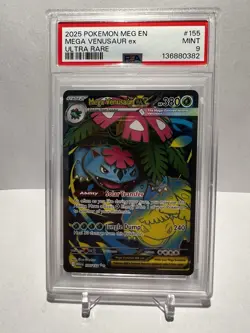 Mega Venusaur ex Ultra Rare 155/132 Pokemon - Mega Evolution PSA 9 - Image 1