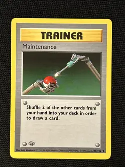 Pokemon Maintenance 83/102 (1st Edition) Shadowless *Near Mint* Never Played - Image 1