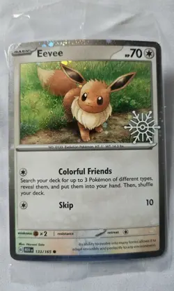 Eevee 133/165 SEALED Pokemon Holiday Calendar 2025 Festive Stamp Snowflake - Image 1